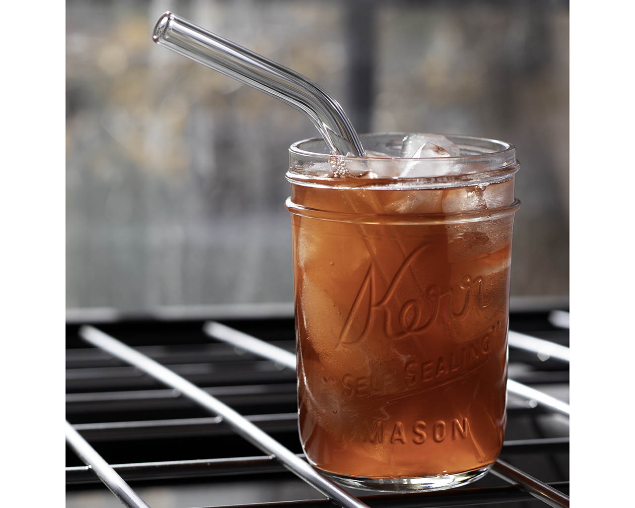 Individual Stainless Steel & Glass Straws for Mason Jars
