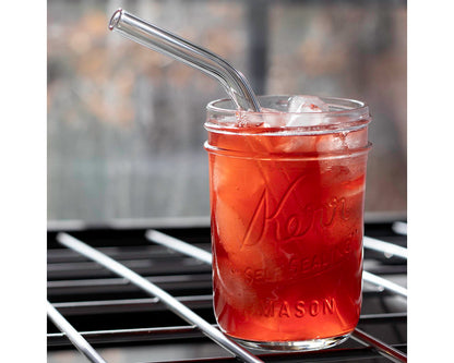 Individual Stainless Steel & Glass Straws for Mason Jars