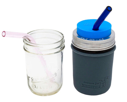 Individual Stainless Steel & Glass Straws for Mason Jars