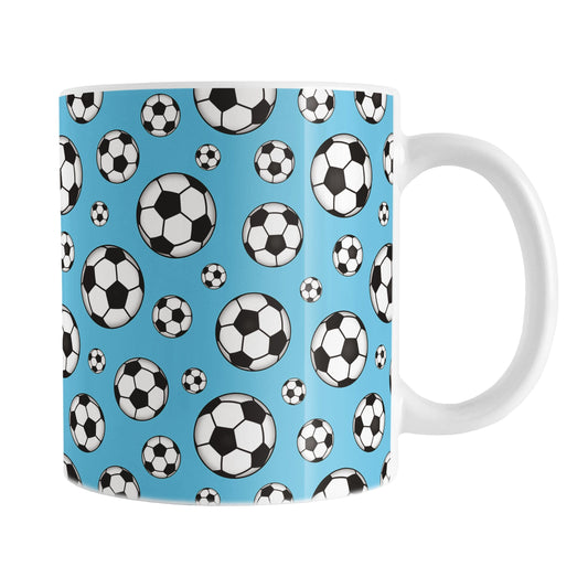 Soccer Balls on Blue Mug