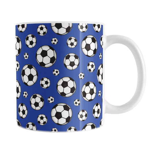 Soccer Balls on Dark Blue Mug