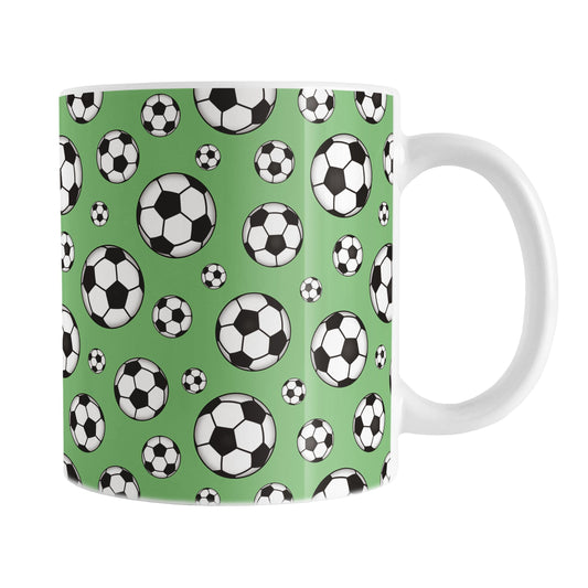 Soccer Balls on Green Mug