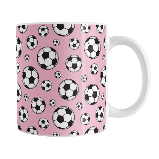 Soccer Balls on Pink Mug