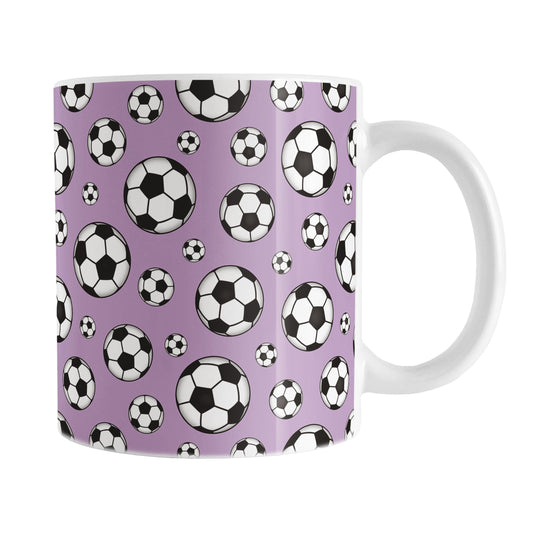 Soccer Balls on Purple Mug