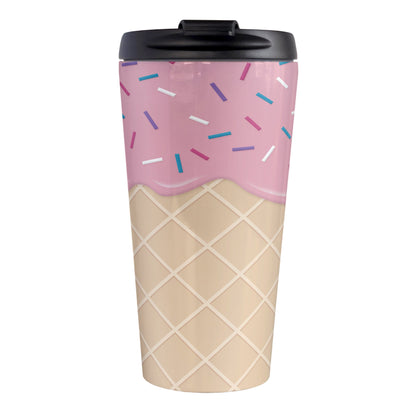 Strawberry Ice Cream Waffle Cone Travel Mug