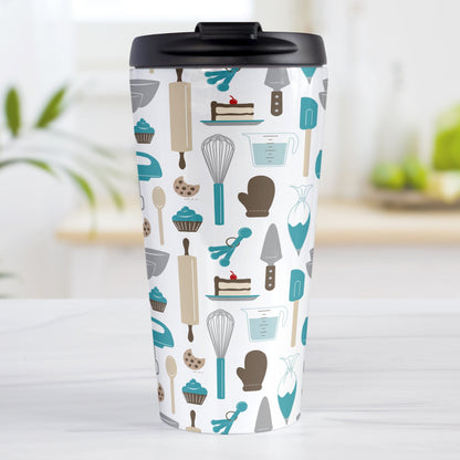 Turquoise Baking Pattern Travel Mug