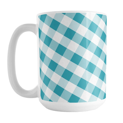Turquoise Gingham Mug
