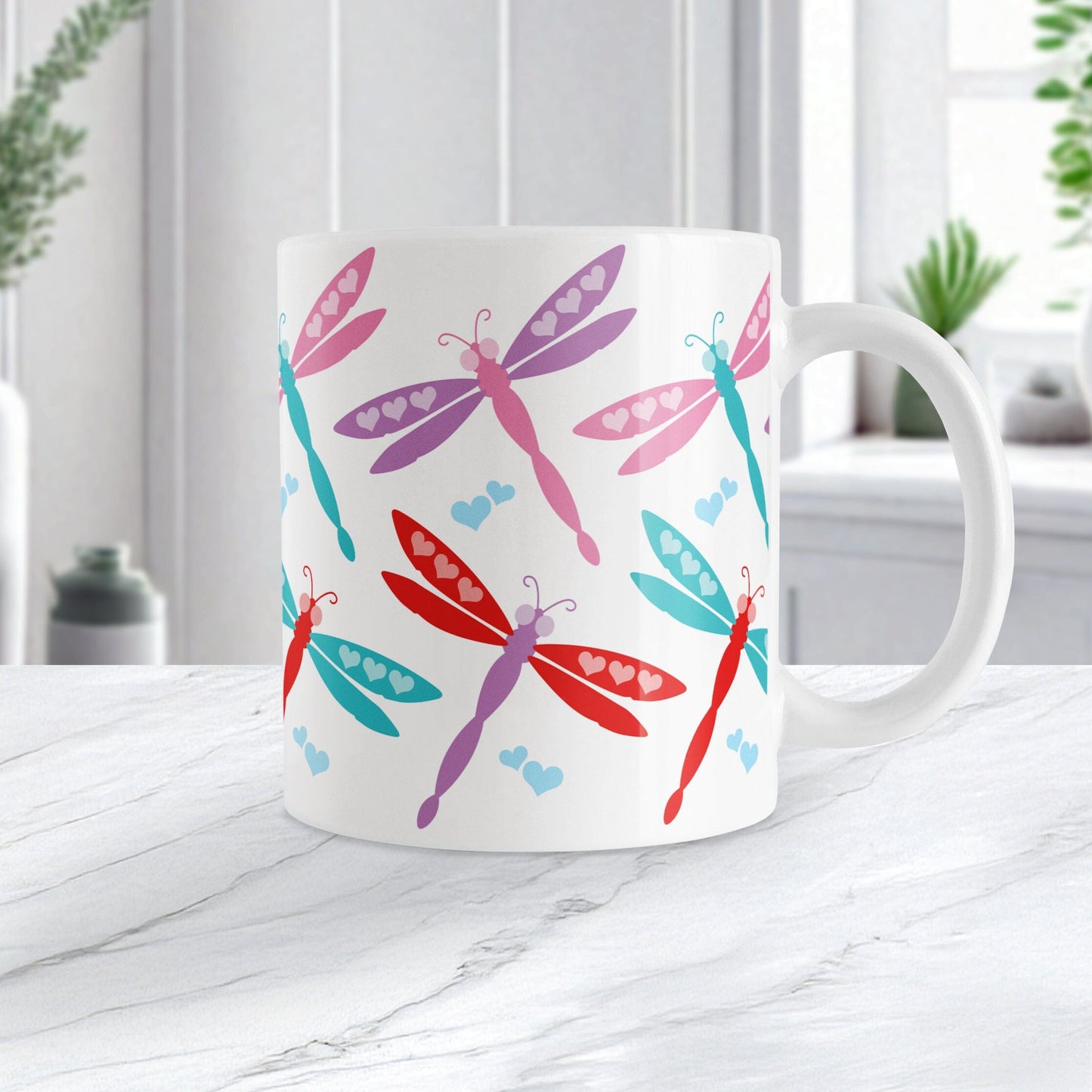 Valentine's Day Dragonfly Mug