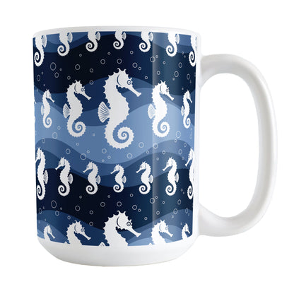 Wavy Blue Seahorse Mug