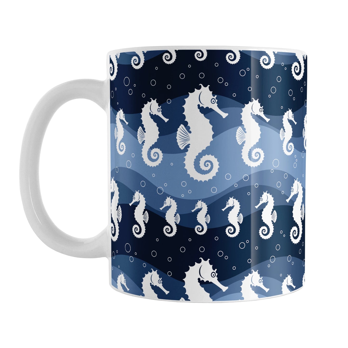 Wavy Blue Seahorse Mug