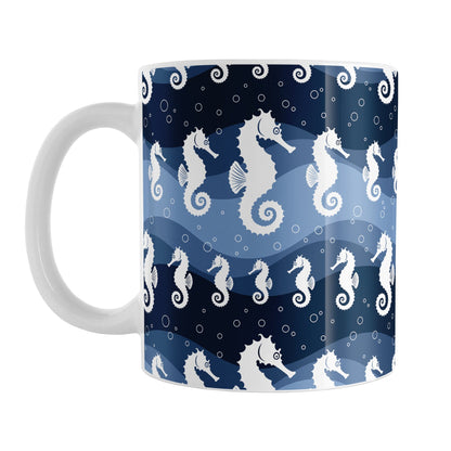 Wavy Blue Seahorse Mug