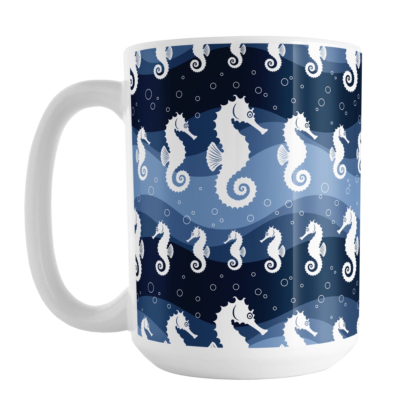 Wavy Blue Seahorse Mug