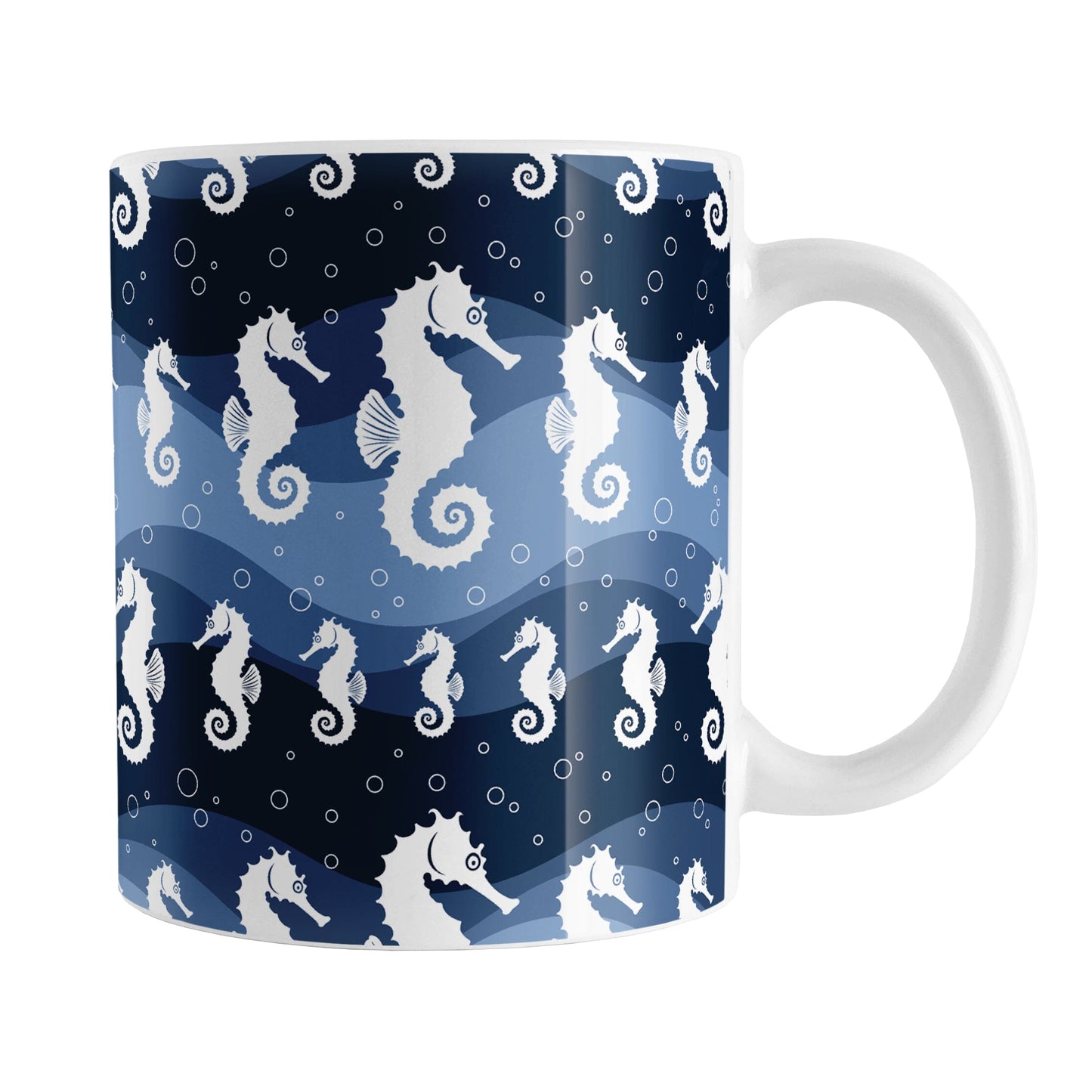 Wavy Blue Seahorse Mug