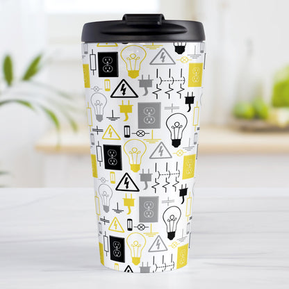 Yellow Electrical Electrician Travel Mug