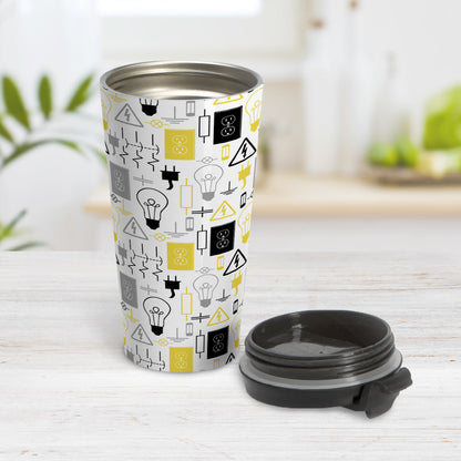 Yellow Electrical Electrician Travel Mug