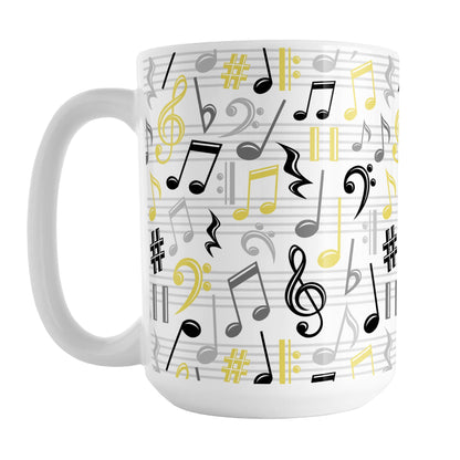 Yellow Music Notes Pattern Mug